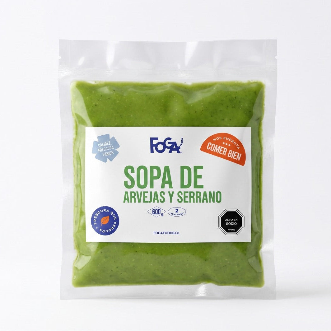 Sopa arveja jamón serrano