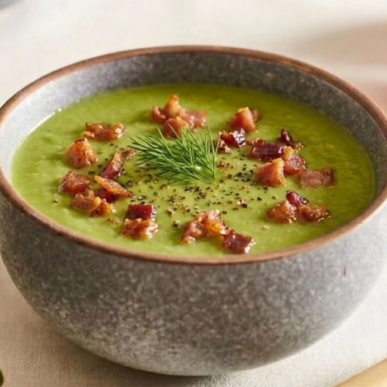 Sopa arveja jamón serrano