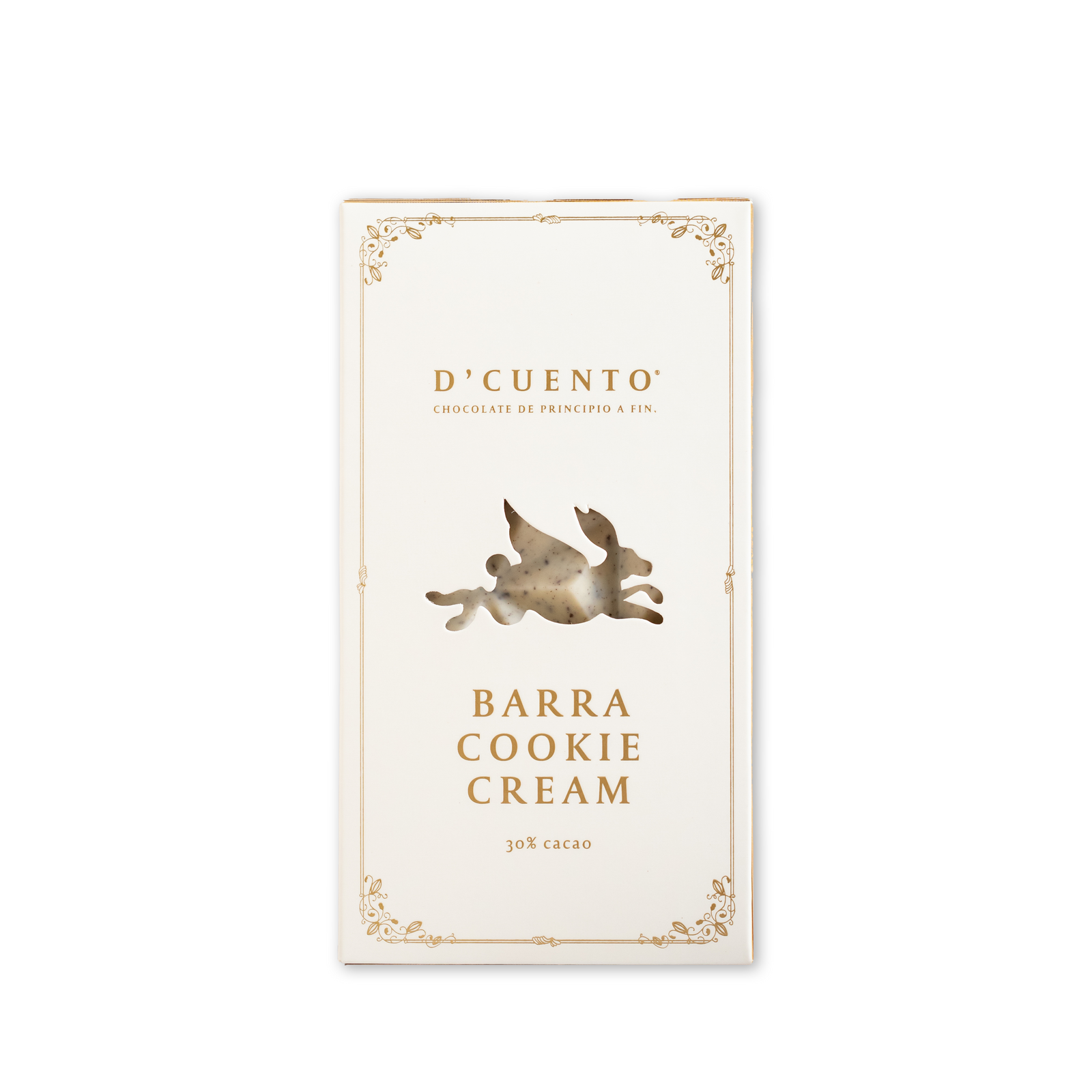Barra de chocolate blanco 30% cacao con galletas de chocolate crocantes