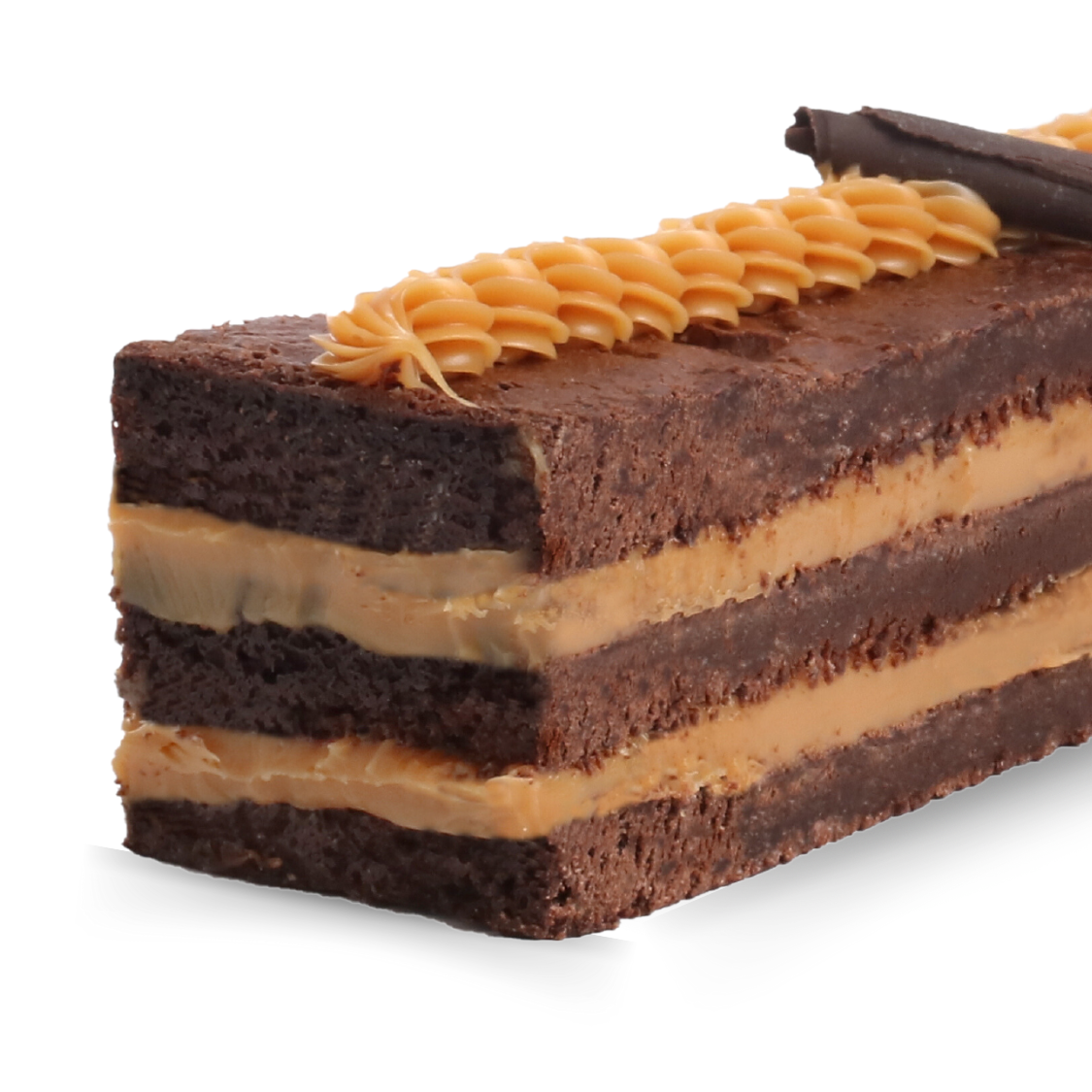 Barra brownie con manjar de campo, húmeda por dentro y crujiente por fuera