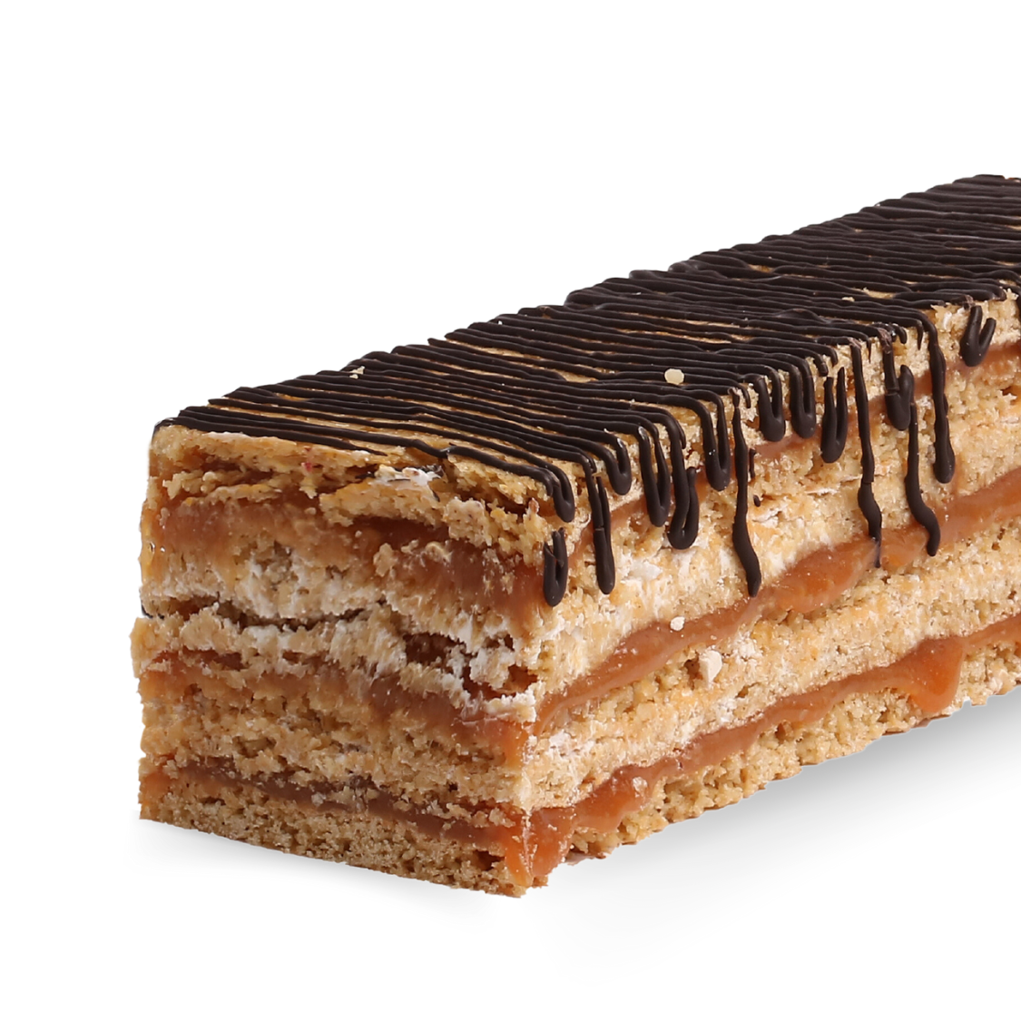 Barra de caluga butterscotch con galleta de avena y crema, formato para 15 personas