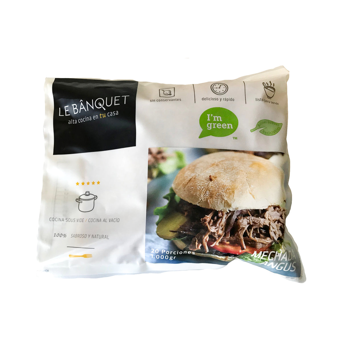 Mechada Angus cocinada en sus jugos, 1 kg listo para sándwiches o tacos