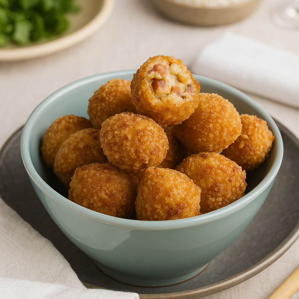 Croquetas de jamón serrano crujientes por fuera y cremosas por dentro, 12 unidades