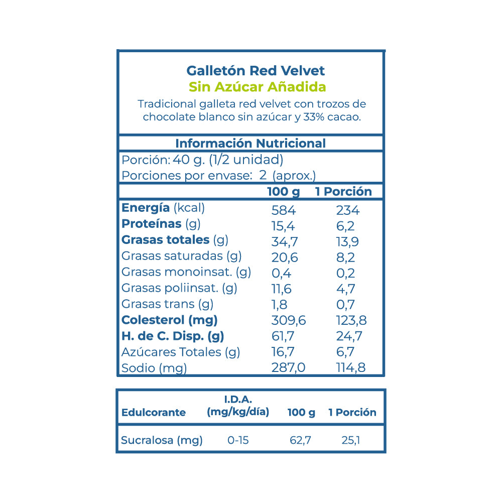 Cookie Red Velvet Sin Azúcar