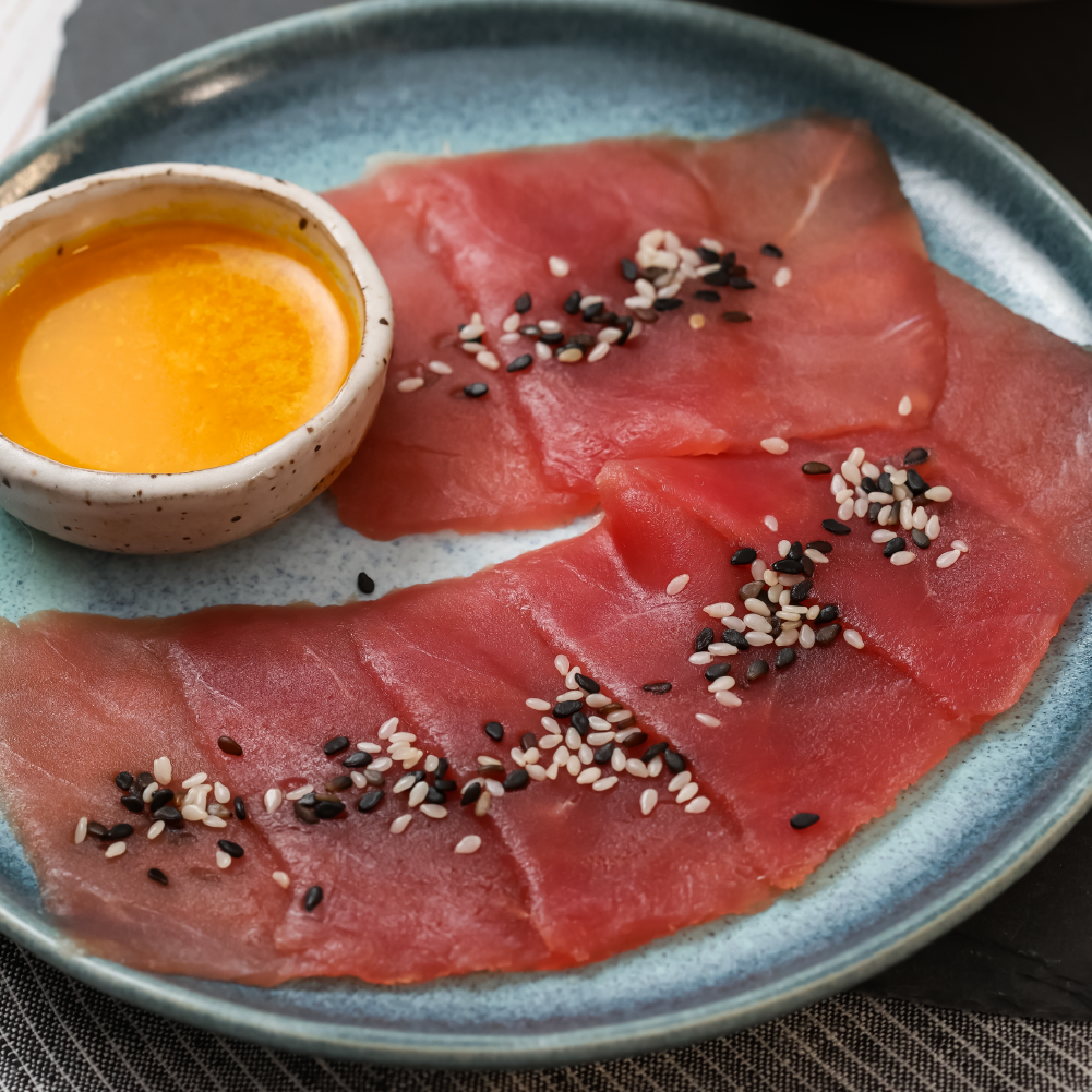 Tiradito de atún con salsa de ají amarillo, 280 gr, listo para consumir