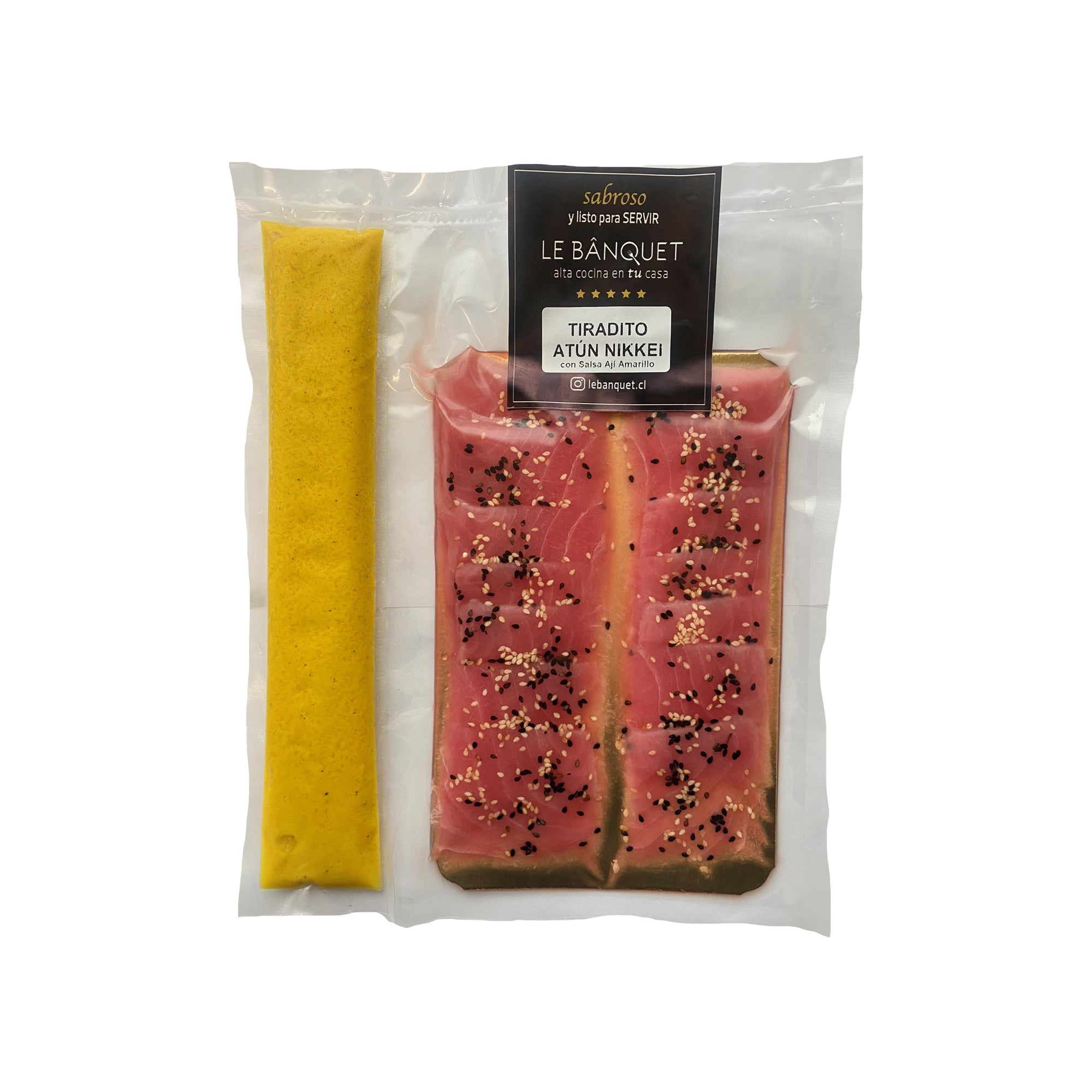 Tiradito de atún con salsa de ají amarillo, 280 gr, listo para consumir
