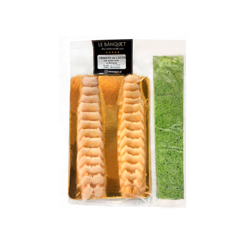 Locos en salsa verde acevichada, producto congelado sellado al vacío, 160 gr