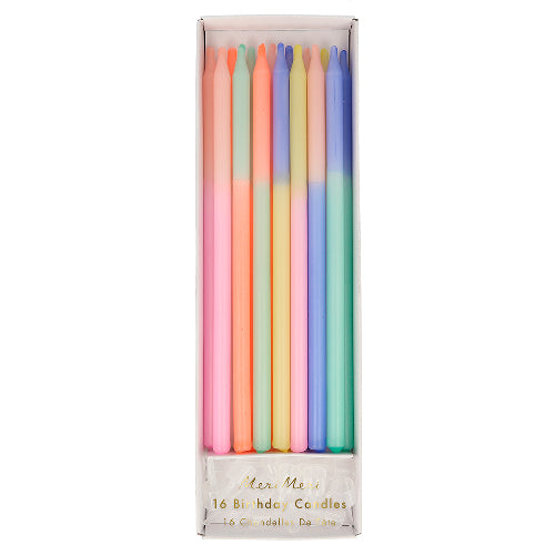 Velas de colores surtidos, formato de 16 unidades para decoración de tortas