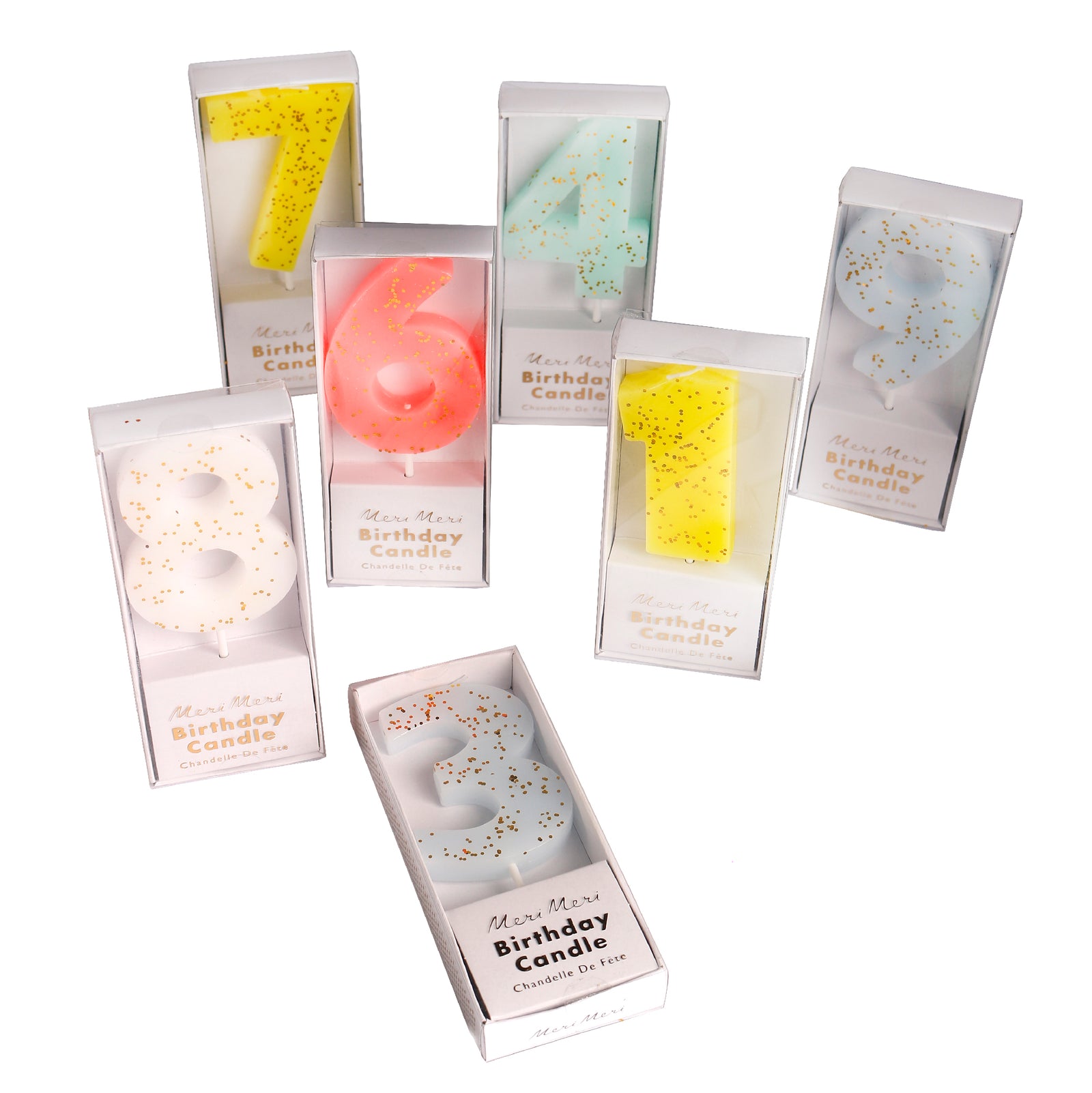 Velas decorativas para celebraciones.